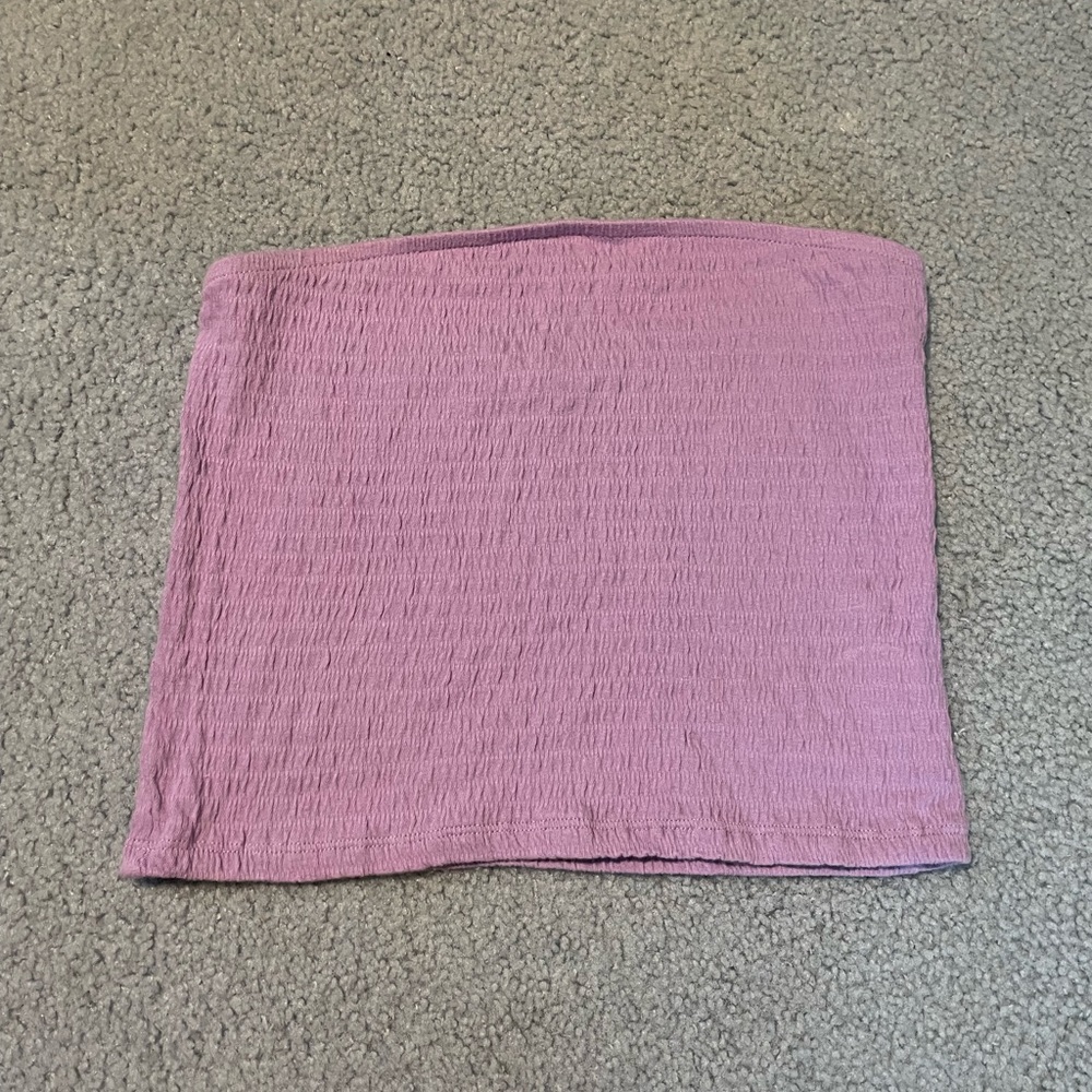 American Eagle Purple Shirred Tube Top Medium